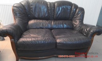Итальянский кожаный диван двойка