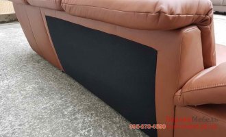 Кожаный нераскладной угловой диван 