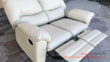  Двухместный кожаный диван реклайнер