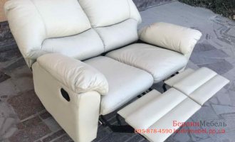  Двухместный кожаный диван реклайнер