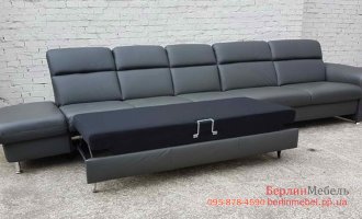 Кожаный  диван мега размер