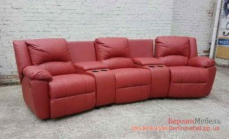 Трехместный кожаный диван бизнес
