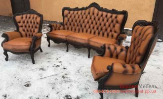 Комплект кожаной мебели барокко 3+1+1