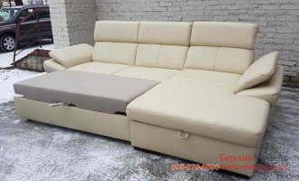 Раскладной кожаный диван в угол