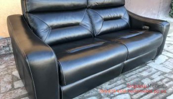 Кожаный диван электро реклайнер