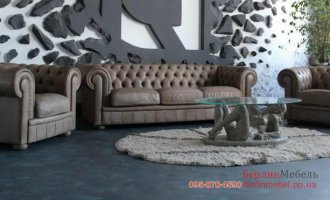 Комплект кожаной мебели Chesterfield