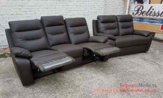 Комплект кожаных диванов реклайнер 3р+2