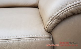 Кожаный мягкий угловой диван