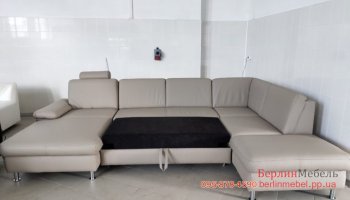 П-образный кожаный диван