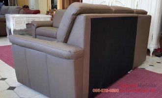 Раскладной кожаный угловой диван