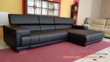  кожаный диван с релакс подголовниками