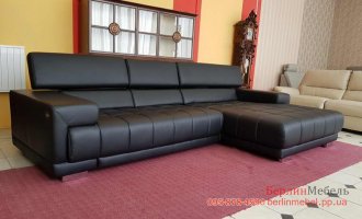  кожаный диван с релакс подголовниками