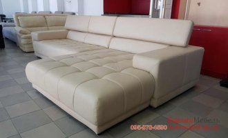  Кожаный угловой диван релакс