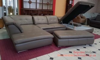 П-образный диван с пуфом 