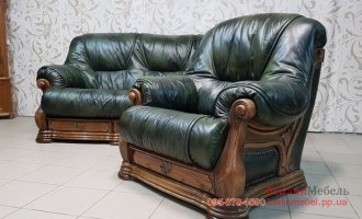 Кожаный комплект мебели 3+1