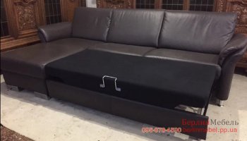 Кожаный угловой диван раскладной