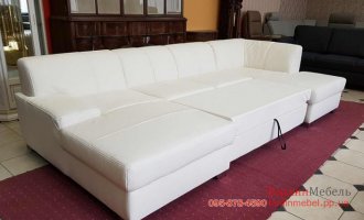 Новый кожаный п-образный диван