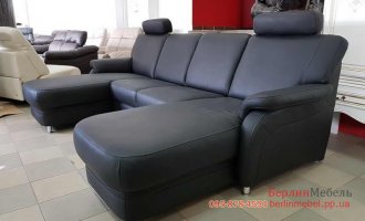 Новый кожаный П-образный диван