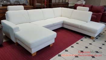 Новый  кожаный п-образный диван