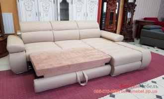 Новый раскладной кожаный диван