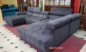 П-образный угловой диван из ткани