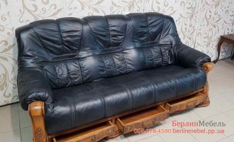 Кожаный диван для гостинной