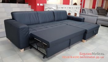Кожаный модерновый угловой диван