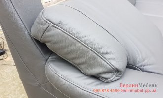 Новый  кожаный П-образный диван реклайнер