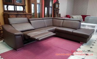 Кожаный угловой диван релакс