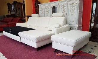 Новый угловой диван с пуфом