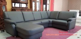 Кожаный п-образный диван релакс