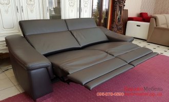 Кожаный диван электрореклайнер