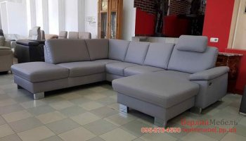 Новый кожаный угловой диван релакс