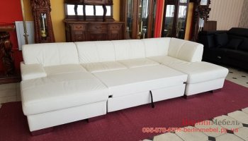 Новый п-образный кожаный угловой диван