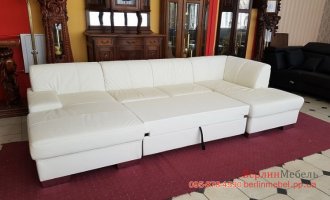 Новый п-образный кожаный угловой диван