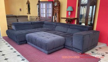 Угловой диван с пуфом