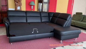 Кожаный раскладной диван