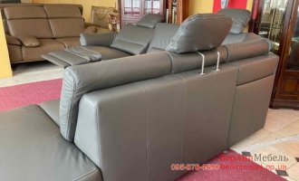 Кожаный угловой диван реклайне