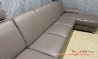 Кожаный п образный диван