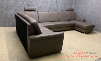 Кожаный п образный диван