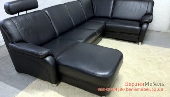 Кожаный п-образный диван POLINOVA
