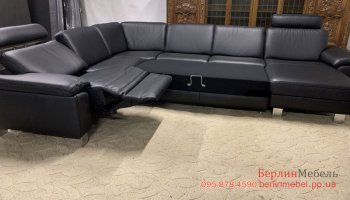 Кожаный фирменный п образный диван