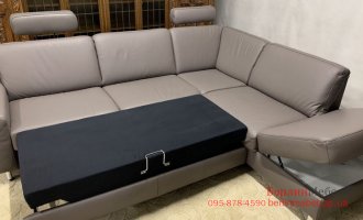 Кожаный угловой раскладной диван Polinova.