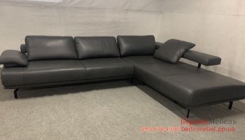 Стильный кожаный угловой диван