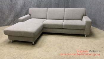 Угловой диван из ткани с нишей