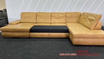 Великий шкіряний розкладний диван