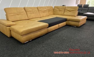 Великий шкіряний розкладний диван