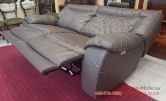 Трехместный кожаный диван реклайнер