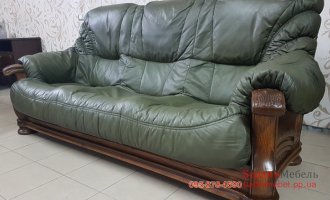 Мягкий кожаный диван 