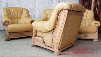 Кожаный комплект мебели 3+1+1